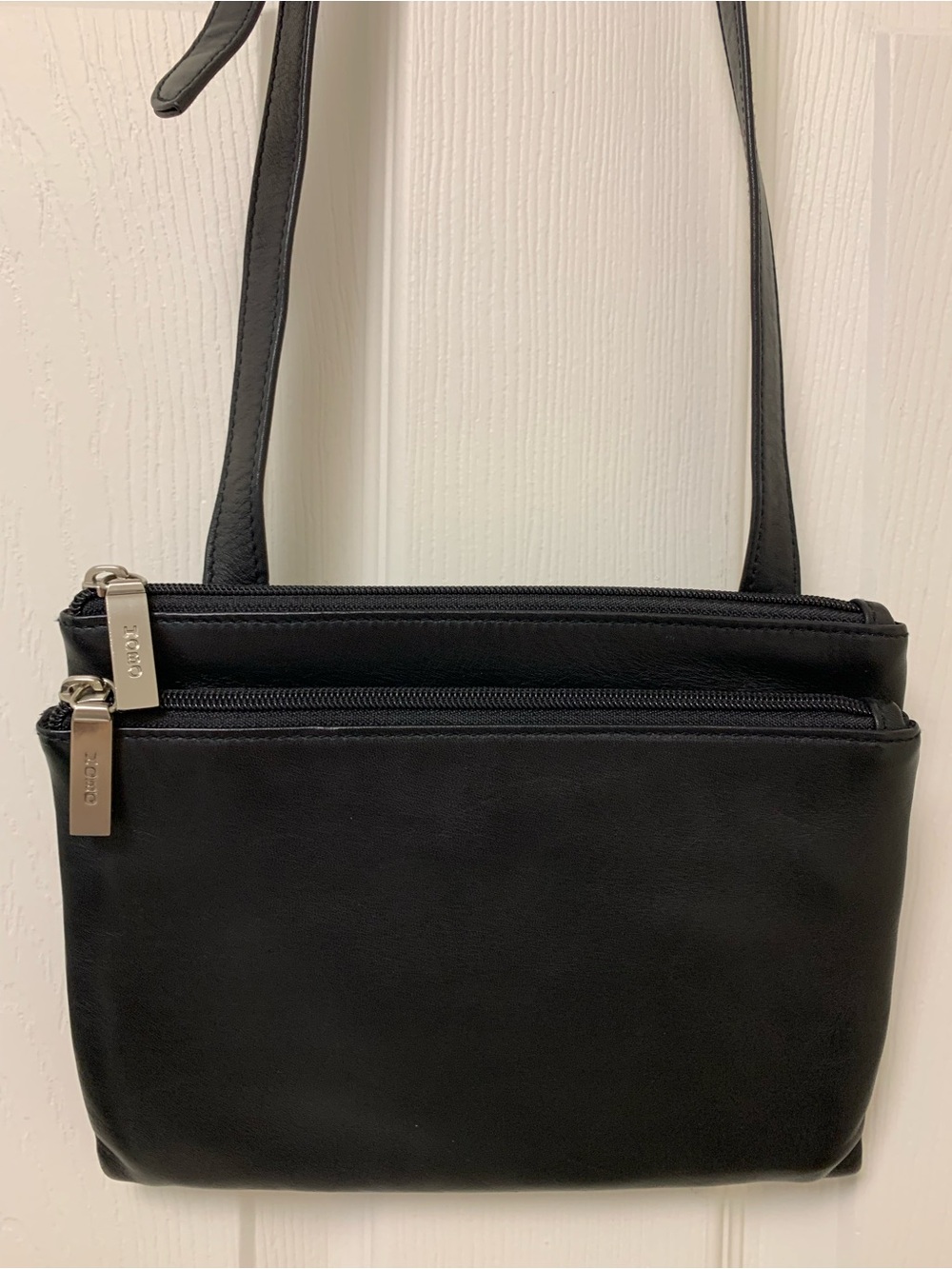 Hobo International Black Leather Double-Zip Crossbody Bag
